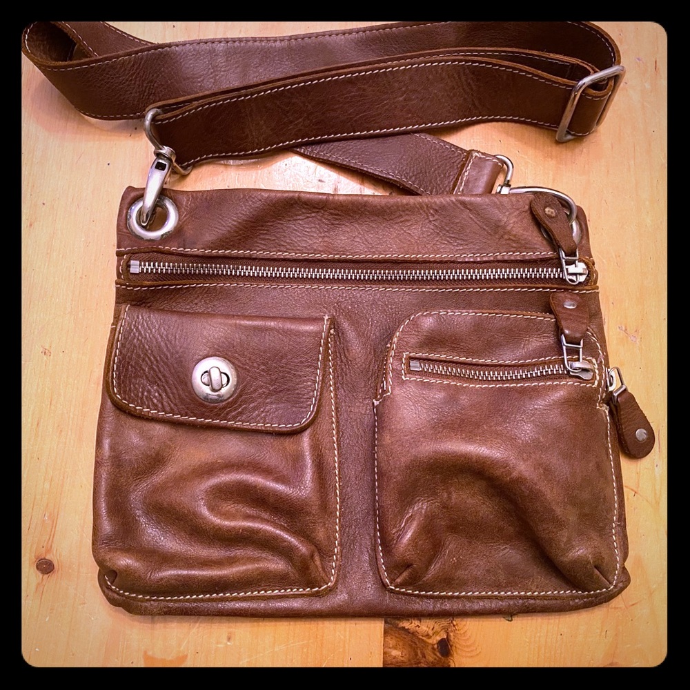 Genuine leather Roots tribal leather crossbody